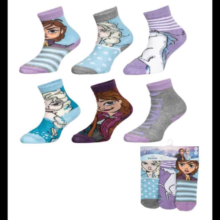 παιδικές κάλτσες Disney Frozen Ice Magic Elsa Anna Olaf σετ 3 ζευγαριών