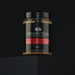 Βιολογικό φυστικοβούτυρο ολικής άλεσης 310γρ – 100% φιστίκι, χωρίς πρόσθετα, σε μαύρη premium συσκευασία.