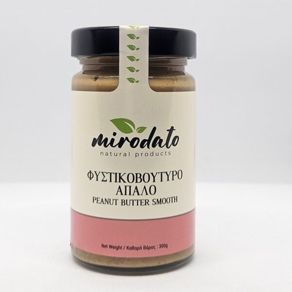 Απαλό φυστικοβούτυρο 300γρ – 100% ελληνικό, χωρίς ζάχαρη, με πλούσια φυσική γεύση
