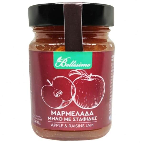 Χειροποίητη μαρμελάδα μήλο με σταφίδες 300γρ – από τη Λέσβο, με φυσική γεύση και ελληνικά φρούτα