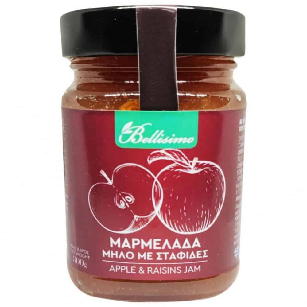 marmelada_milo_stafides Χειροποίητη μαρμελάδα μήλο με σταφίδες 300γρ – από τη Λέσβο, με φυσική γεύση και ελληνικά φρούτα