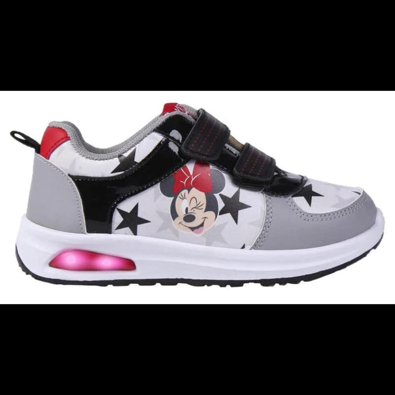 παιδικά αθλητικά Minnie Mouse με LED φωτάκια – παπούτσια με αστέρια και λουράκια velcro για κορίτσια