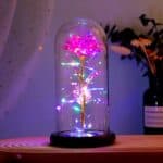 Forever Rose με LED Φωτισμό – Ροζ Γυάλινο Τριαντάφυλλο Διακόσμησης & Δώρου - Image 2