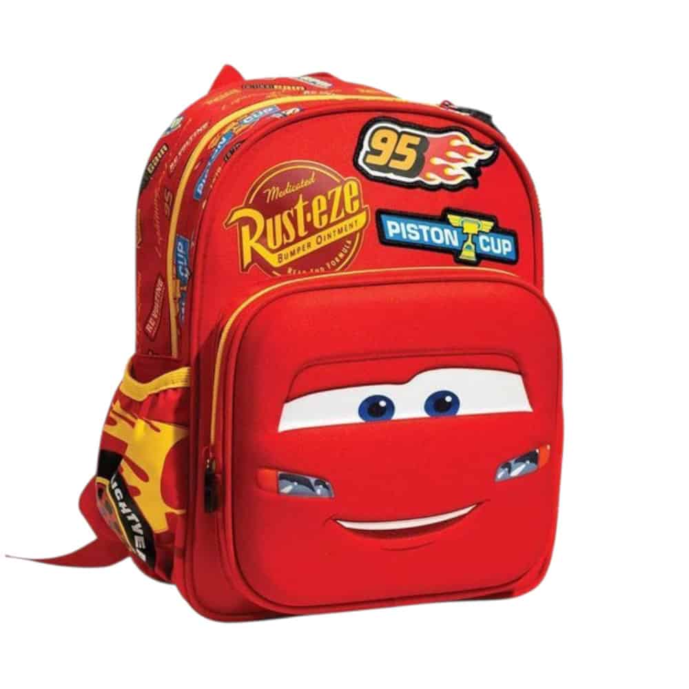 Cars_mcqueen_tsanta_nipiagogiou Cars Κόκκινη τσάντα πλάτης με Lightning McQueen - Image 1