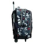 Σχολική τσάντα τρολεϊ Cars με κόμικ σχέδιο, 2 θήκες A4, ροδάκια & δωρεάν σετ γραφής 5 τεμαχίων.