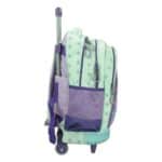 Σχολική τσάντα τρολεϊ Frozen πράσινη με Έλσα & Άννα, 2 θήκες A4 και ροδάκια-παγοκρυστάλλους.