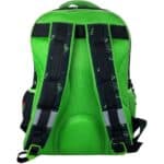 Σχολική τσάντα Ninja Bros μαύρη με neon πράσινο, 2 θήκες A4 και κόμικ σχέδιο χελωνών.