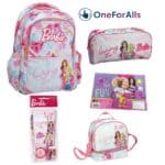 Barbie Paints σχολικό σετ για κορίτσια Δημοτικού με τσάντα τρόλεϊ, κασετίνα και lunch bag
