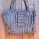 Χειροποίητη Πλεκτή Τσάντα σε Λιλά Απόχρωση - Image 2