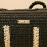 Χειροποίητη πλεκτή μαύρη  τσάντα - Image 4