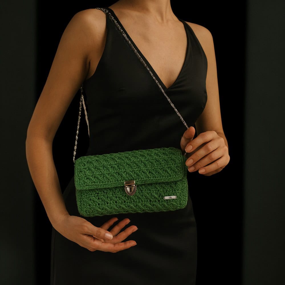 ChatGPT 1000χ1000-16 Χειροποίητη Πλεκτή Τσάντα Olive Charm - Image 1