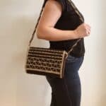 Χειροποίητη Πλεκτή Τσάντα σε Καφέ & Μπεζ Αποχρώσεις