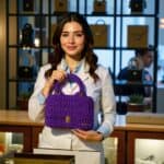 Πλεκτή Μωβ Τσάντα – Elegance in Purple