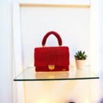 Κόκκινη Πλεκτή Τσάντα