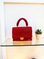 Κόκκινη Πλεκτή Τσάντα - Image 2
