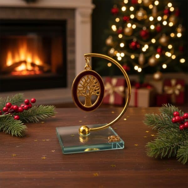 επιτραπέζιο γούρι δέντρο ζωής 2026 με γυάλινη βάση