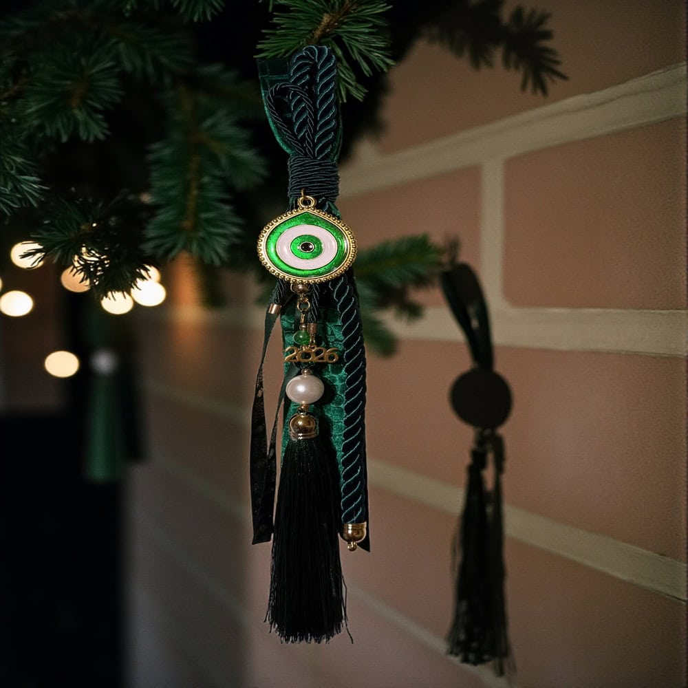 tempImageBZ6U5H-2 Κρεμαστό γούρι με πράσινο μάτι - Image 1