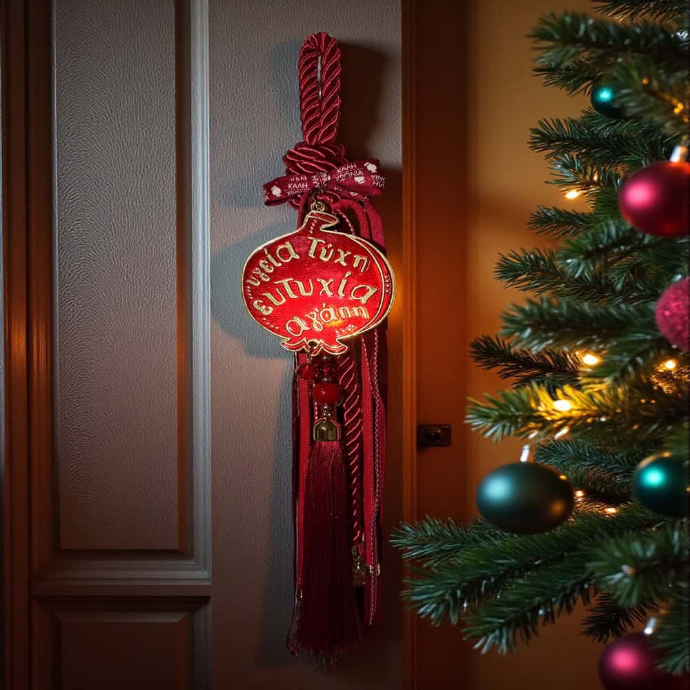 tempImageH2uWIb-2 Μεγάλο κρεμαστό γούρι ρόδι σε κόκκινο χρώμα - Image 1