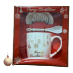 Σετ Χριστουγεννιάτικη Κούπα Merry Christmas με κουτάλι και πιατάκι - Image 3