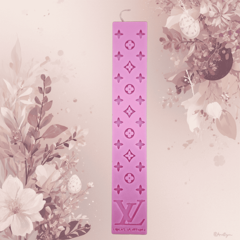 λαμπάδα wax melt φράουλα 25cm premium Louis Vuitton style ροζ