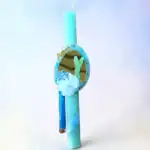 χειροποίητη πασχαλινή λαμπάδα αγάπη με λαγουδάκι oneforalls