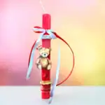 χειροποίητη πασχαλινή λαμπάδα με αρκουδάκι oneforalls