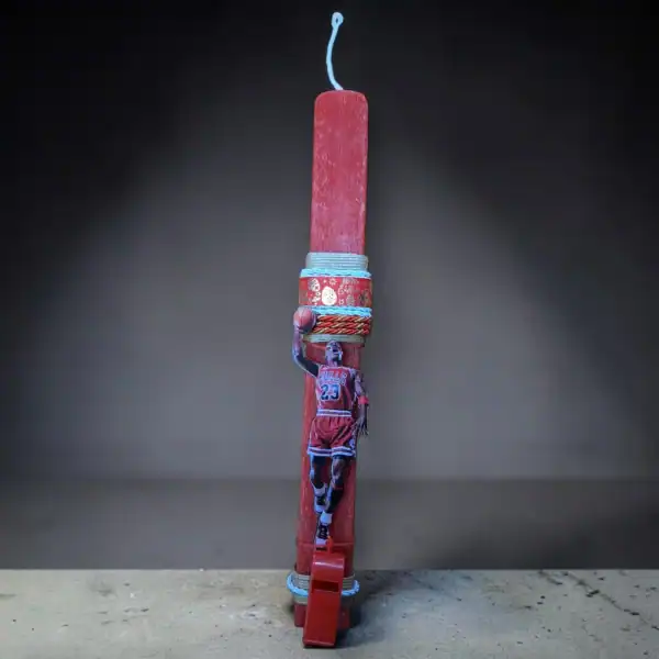 πασχαλινή λαμπάδα μπάσκετ jordan με σφυρίχτρα χειροποίητη oneforalls