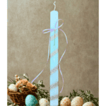 χειροποίητη πασχαλινή λαμπάδα με κόσμημα μάτι oneforalls