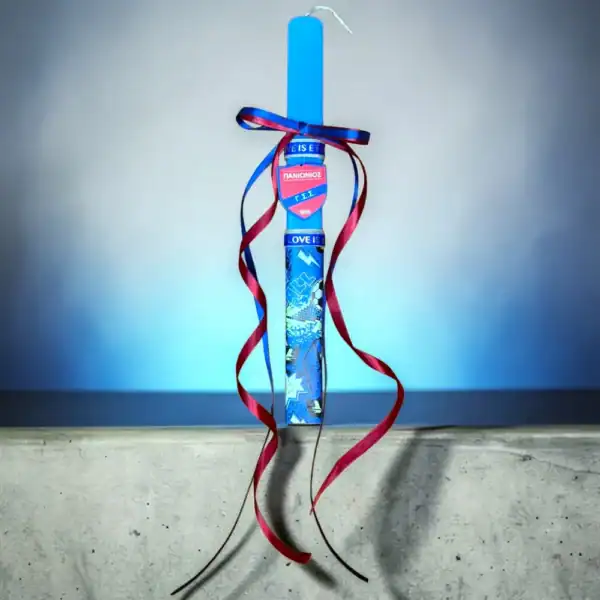 χειροποίητη πασχαλινή λαμπάδα πανιώνιος oneforalls