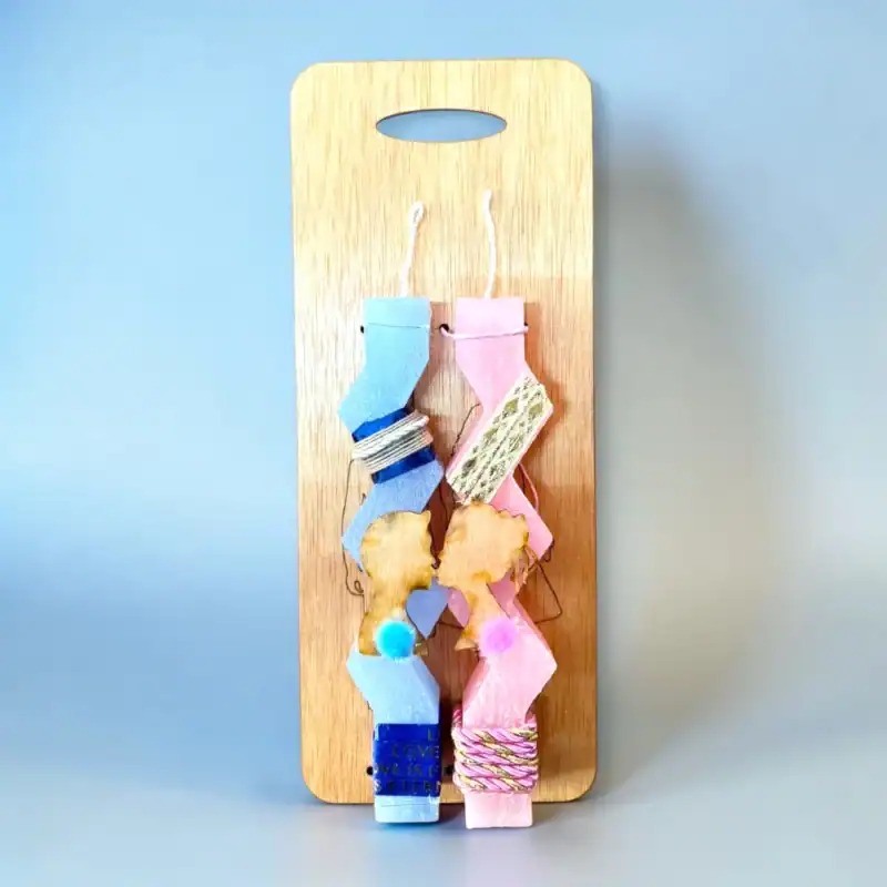 πασχαλινές λαμπάδες ζευγάρι αγόρι κορίτσι χειροποίητες oneforalls