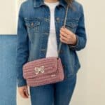 Χειροποίητη Πλεκτή Τσάντα Dusty Pink