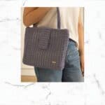 Χειροποίητη Πλεκτή Τσάντα σε Λιλά Απόχρωση