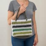 Χειροποίητη Πλεκτή Τσάντα με Ριγέ Σχέδιο