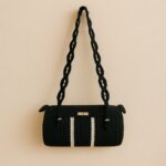 Χειροποίητη πλεκτή μαύρη  τσάντα