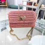 Χειροποίητη Πλεκτή Τσάντα Dusty Pink - Image 2