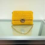 Χειροποίητη Πλεκτή Κίτρινη Τσάντα 