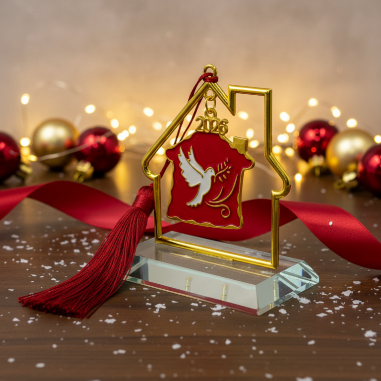 Επιτραπέζιο Γούρι 2026 Σε Γυάλινη Βάση