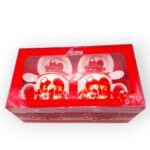 Σετ ζευγαριού LOVE με 2 κούπες, 2 πιατάκια και 2 κουταλάκια σε κόκκινη συσκευασία δώρου – Άγιος Βαλεντίνος